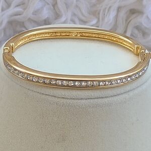 Swarovski Signature Swan Logo Hinged Bangle Bracelet- Excellent Condition